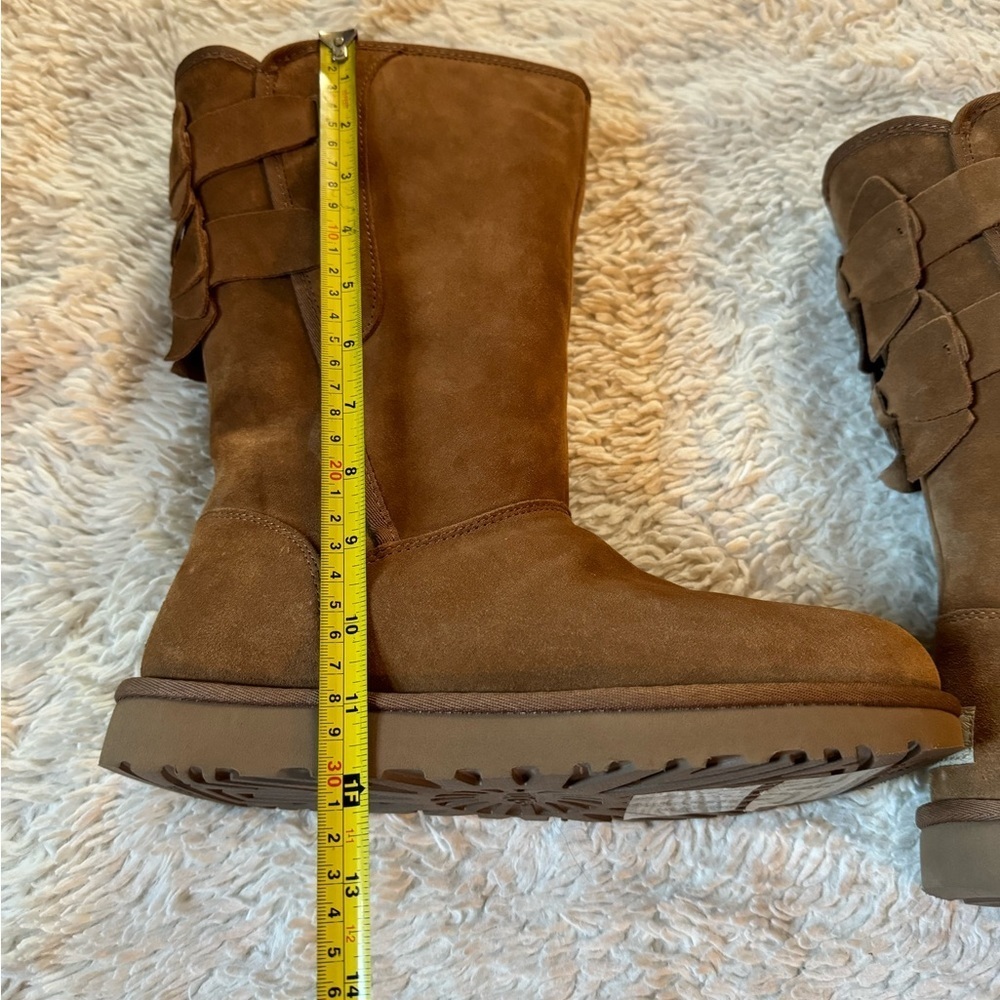 👢👢New in Box UGG Allegra Double Bow Chestnut tall Boots size9 - Picture 15 of 16